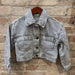 Mayoral Girl's Jean Jacket, grey wash front view