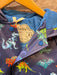 Hatley Kid's Snap Rain Coat, close up blue dinos