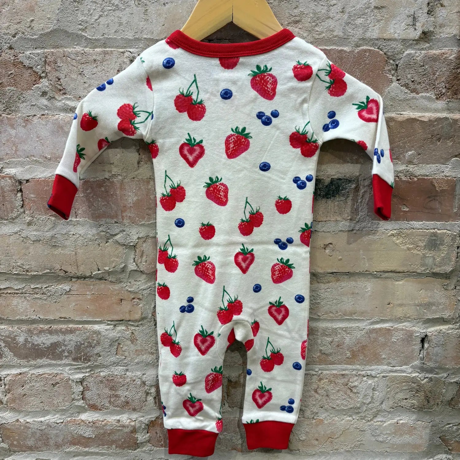 Hatley Baby Cotton Coverall, back view berries