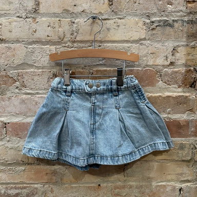 Mayoral Girl's Pleated Denim Skirt, front view