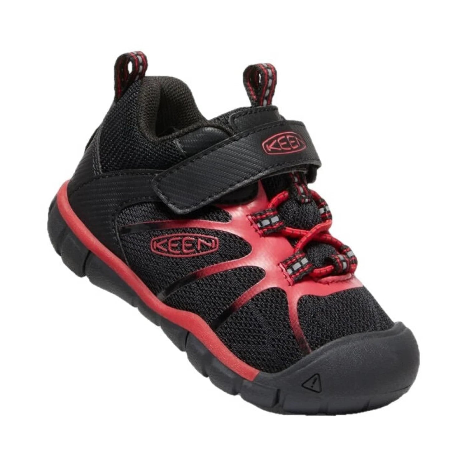 Keen Toddlers' Chandler 2 CNX Sneaker, Black Red Carpet, tip toe view 