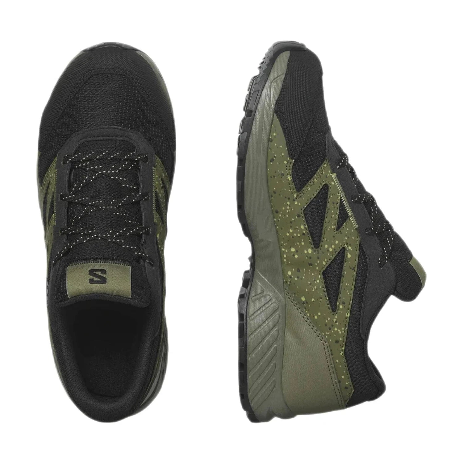 Salomon J Outway ClimaSalomon™ Waterproof Shoes IN DEEP LICHEN GREEN & BLACK, top view