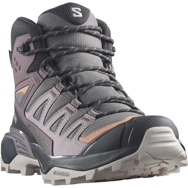Salomon Women's X Ultra 360 Mid Gore-Tex Hiking Boots in plum kitten & phantom, front view