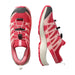 Salomon Kid's XA PRO V8 Junior in red rouge, almond milk & flamingo pink, pair top view