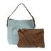 Joy Susan Classic Hobo Handbag in blue sugar, front view with smaller bag