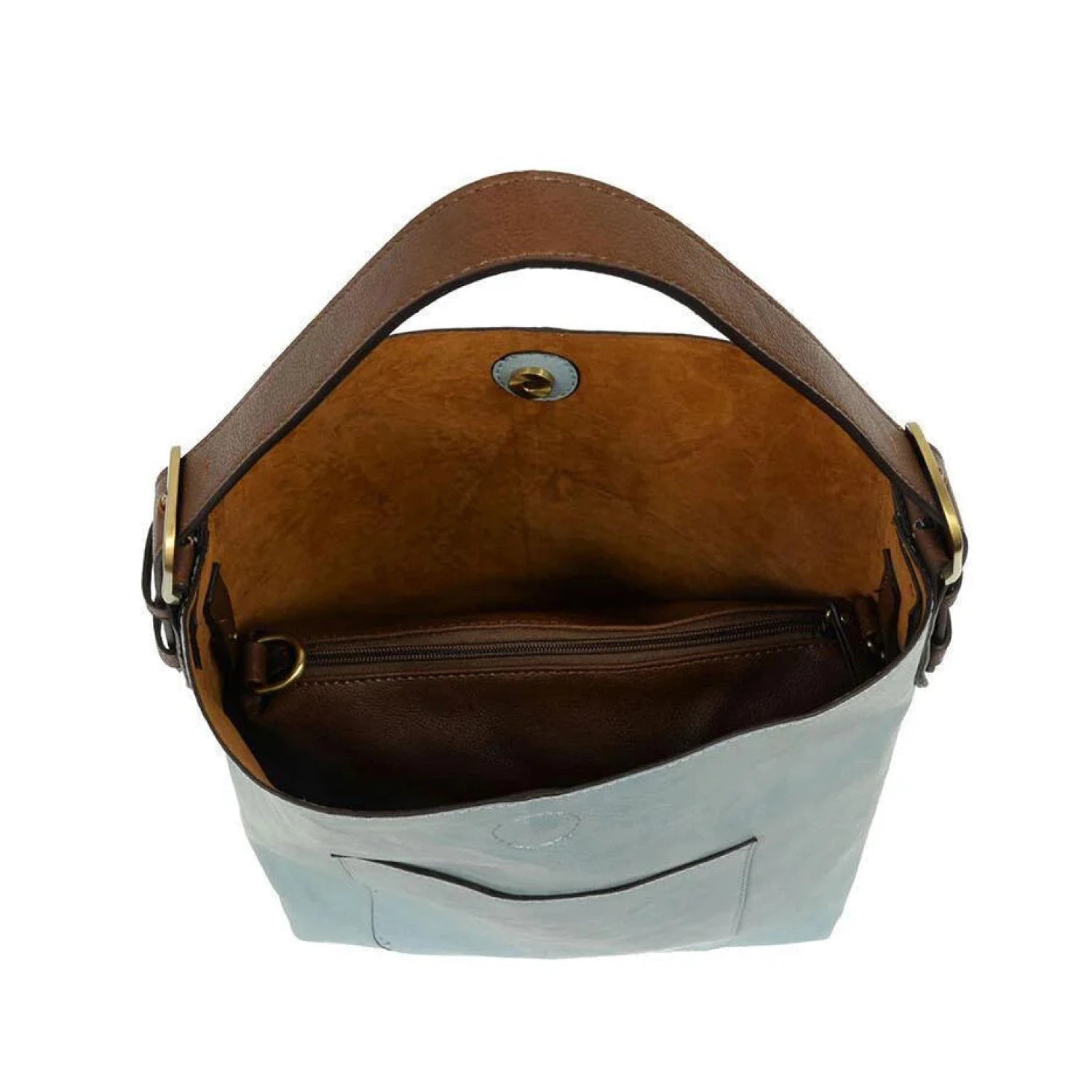 Joy Susan Classic Hobo Handbag in blue sugar, top view