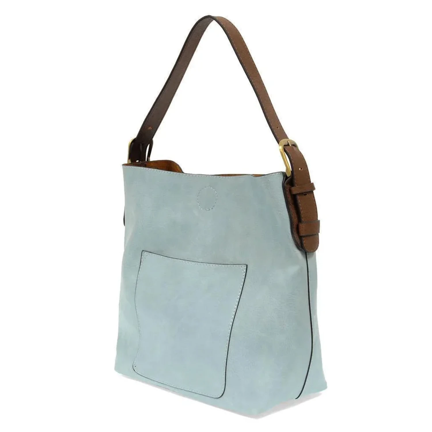 Joy Susan Classic Hobo Handbag in blue sugar, side view