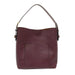 Joy Susan Classic Hobo Handbag in blackberry and coffee, front view