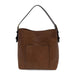 Joy Susan Classic Hobo Handbag in pecan and black , front view