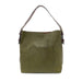Joy Susan Classic Hobo Handbag in olive brine and coffee, front view