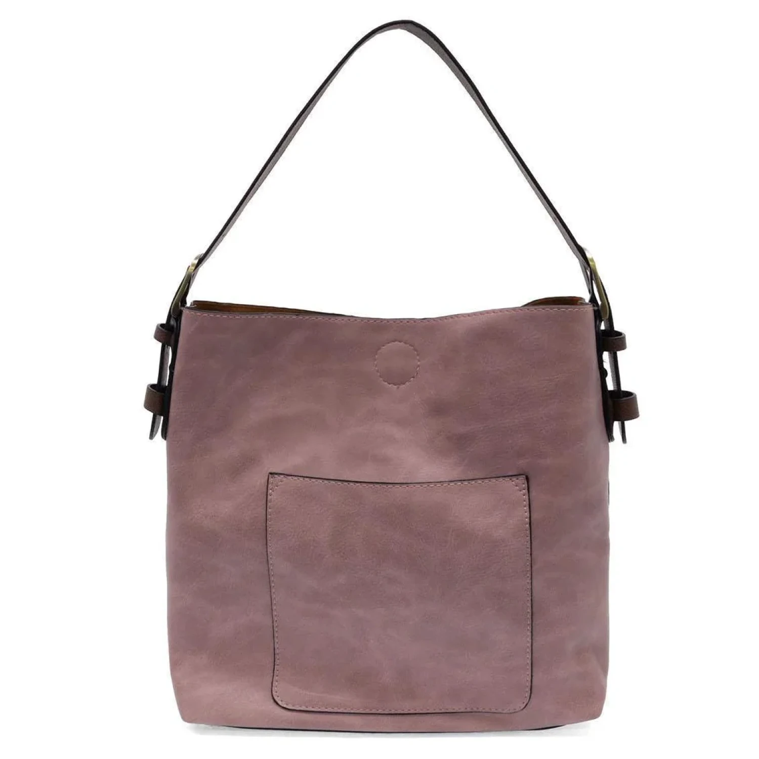 Joy Susan Classic Hobo Handbag in light berry, front view