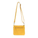 Layla Top Zip Crossbody Bag in Sunflower Yellow. Shown with the strap extended to use as a crossbody bag. Back View.