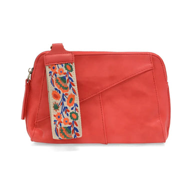 Joy Susan Gigi Crossbody with Woven Wristlet Strap in sizzling red, front view