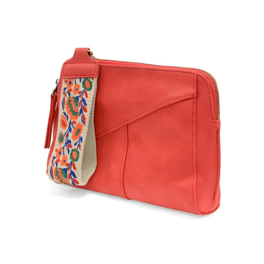 Joy Susan Gigi Crossbody with Woven Wristlet Strap in sizzling red, side view