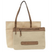 Joy Susan Danica Tote with Laptop Bag in eggshell, front view with laptop bag