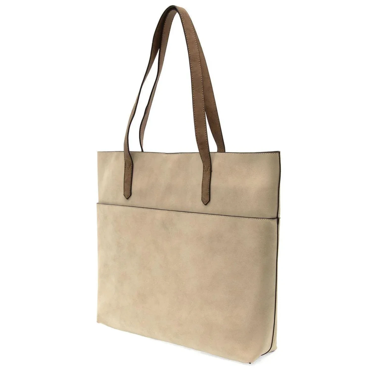 Joy Susan Danica Tote with Laptop Bag in eggshell, side view
