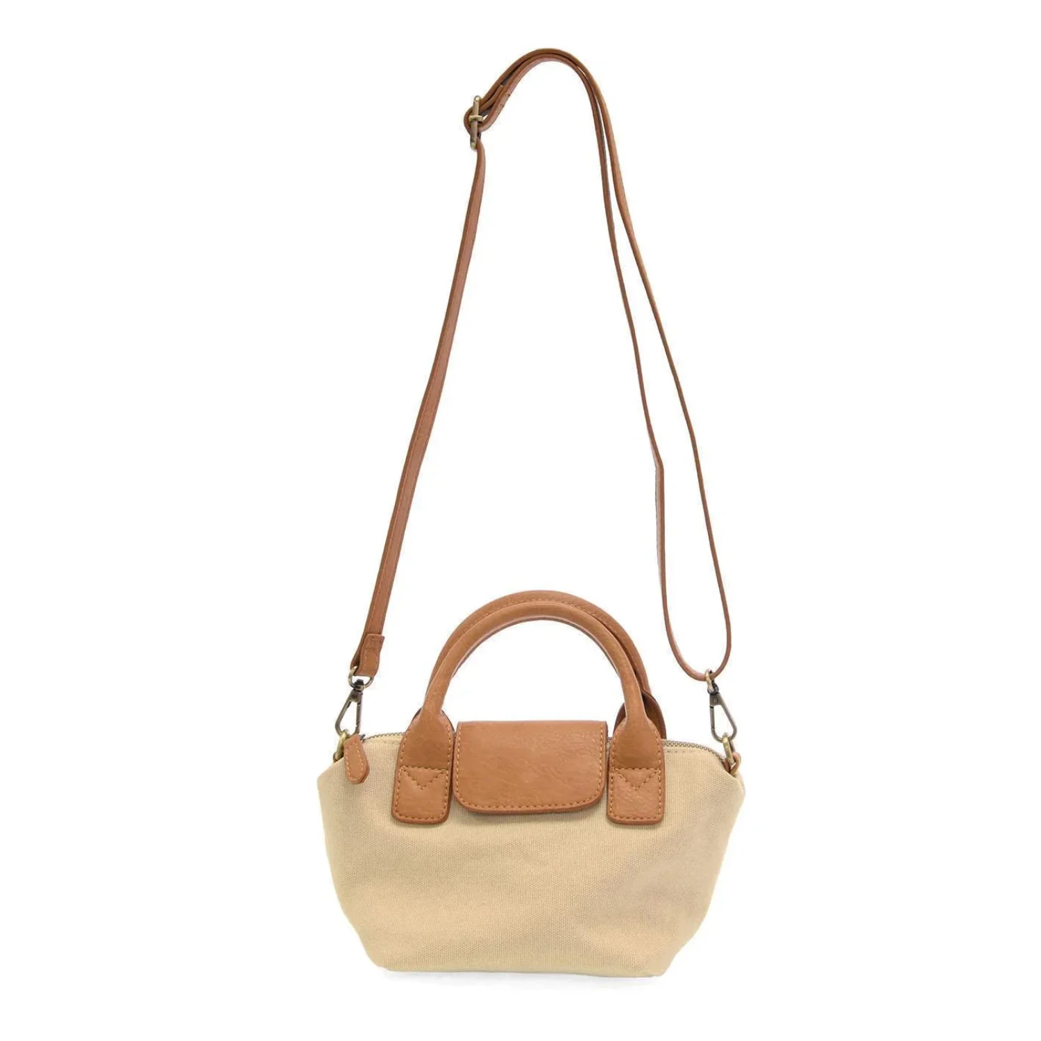 Joy Susan Mini Canvas Tote in natural, front view with strap
