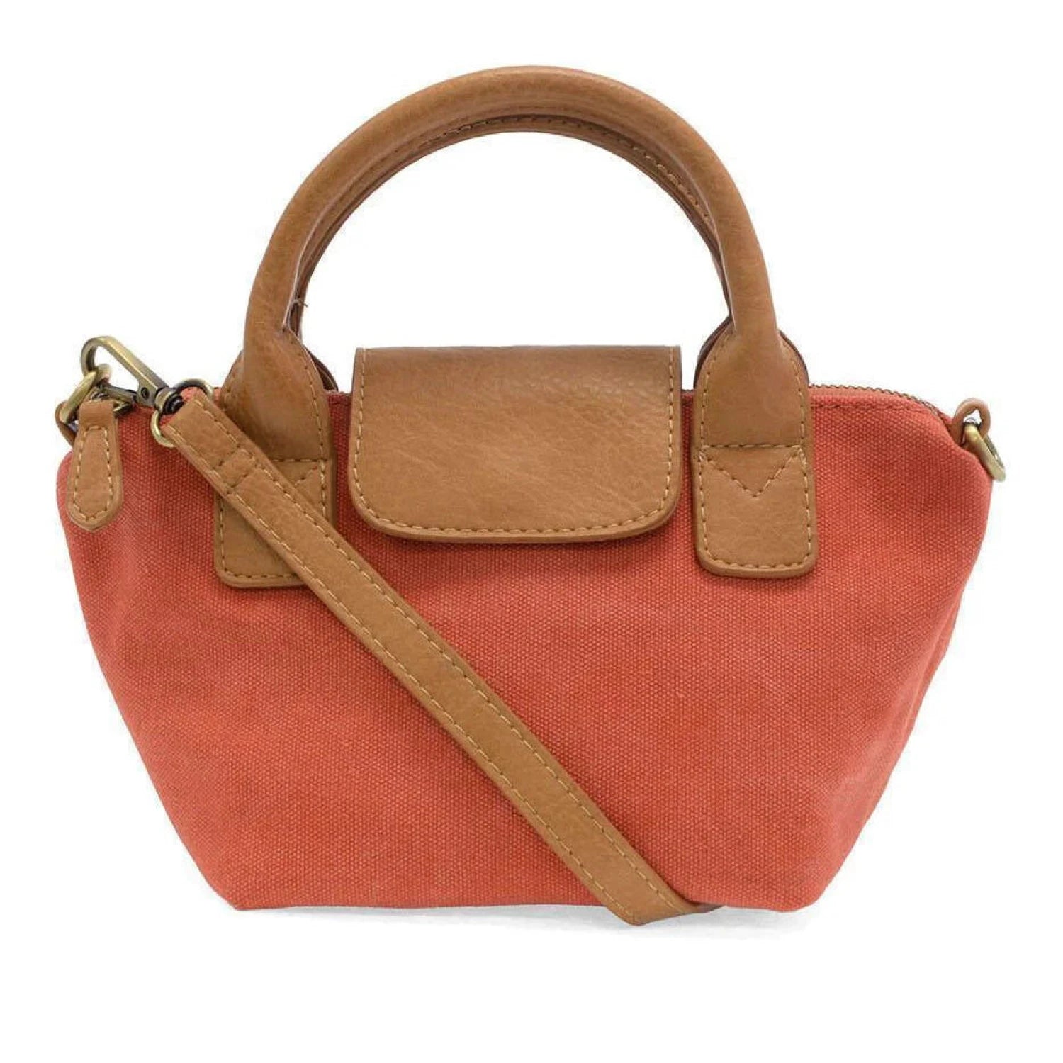 Joy Susan Mini Canvas Tote in spiced coral, front view