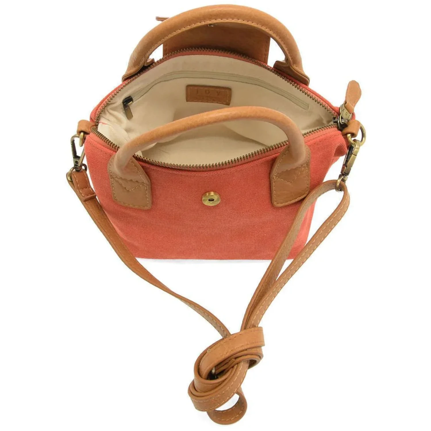 Joy Susan Mini Canvas Tote in botanical, open top view