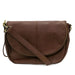 Joy Susan Helene Small Saddle Crossbody in walnut, front view