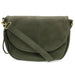 Joy Susan Helene Small Saddle Crossbody in dark basil, front view