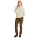 Marmot Roice Sweatshirt, a quilted top with long sleeves shown as an outfit with khaki bottoms and hiking boots.