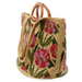 Joy Susan Nell Wood Handle Jute Tote in multi poppy side view