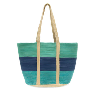 Joy Susan Maye Jute Tote in turquoise, front view