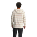 Free Fly Men's Bamboo Lightweight Fleece Hoodie in double dash stripe birch, on model back view