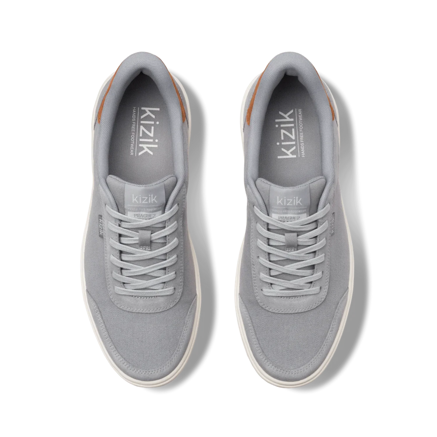 Kizik Men's Prague 2 Sneaker in alloy, pair top view