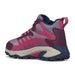 Merrell Kid's Moab Speed 2 Mid Waterproof in berry, back view