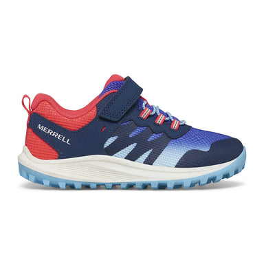 Merrell Kid's Nova 3 Sneaker in navy/blue/fuchsia, side