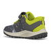 Merrell Kid's Nova 3 Sneaker in grey camo and lime, back side view