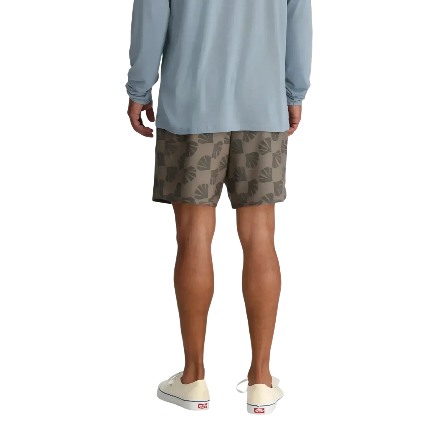 Free Fly Men's Reverb Short in scallop print, on model back view