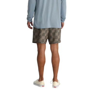 Free Fly Men's Reverb Short in scallop print, on model back view