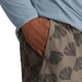 Free Fly Men's Reverb Short in scallop print, on model pocket detail