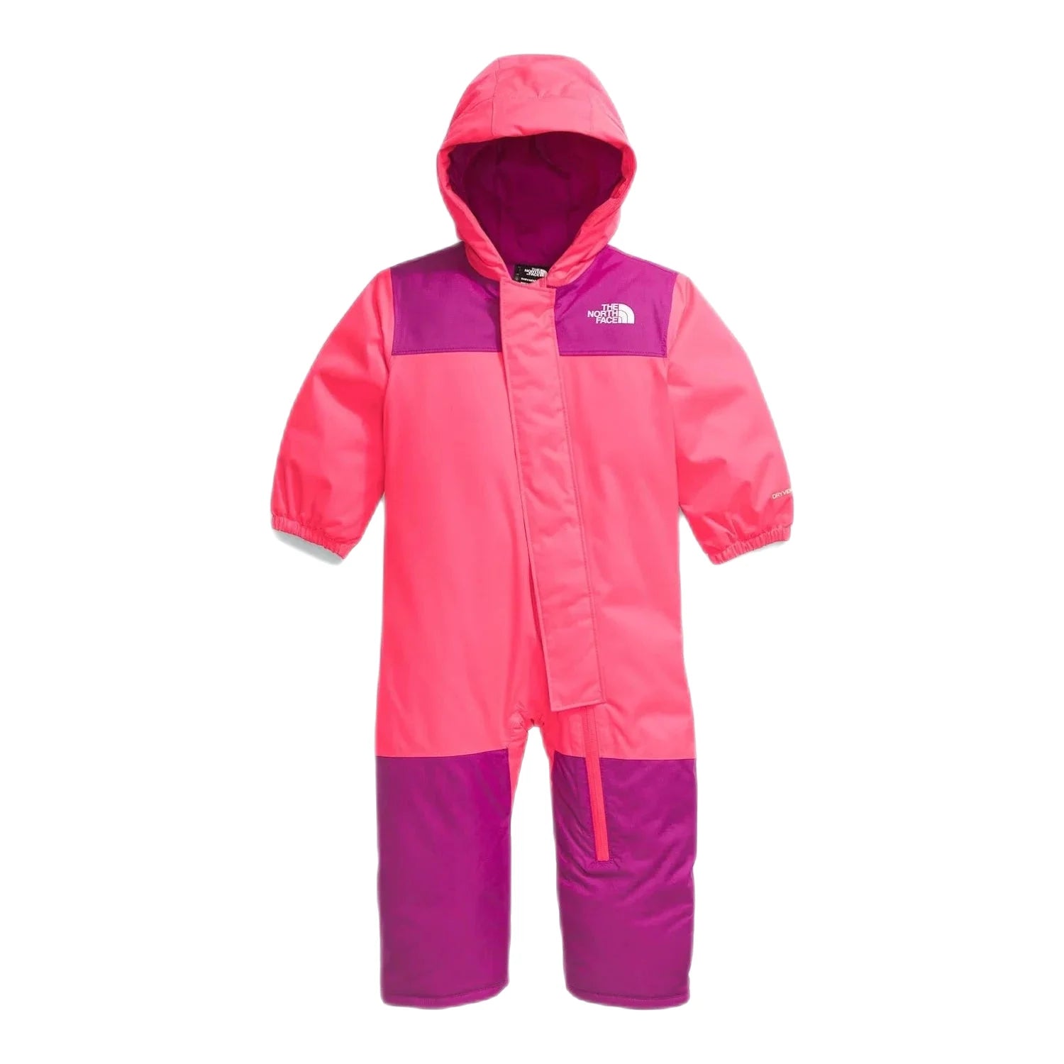 The North Face Baby Freedom Snow Suit in radiant poppy, flat front