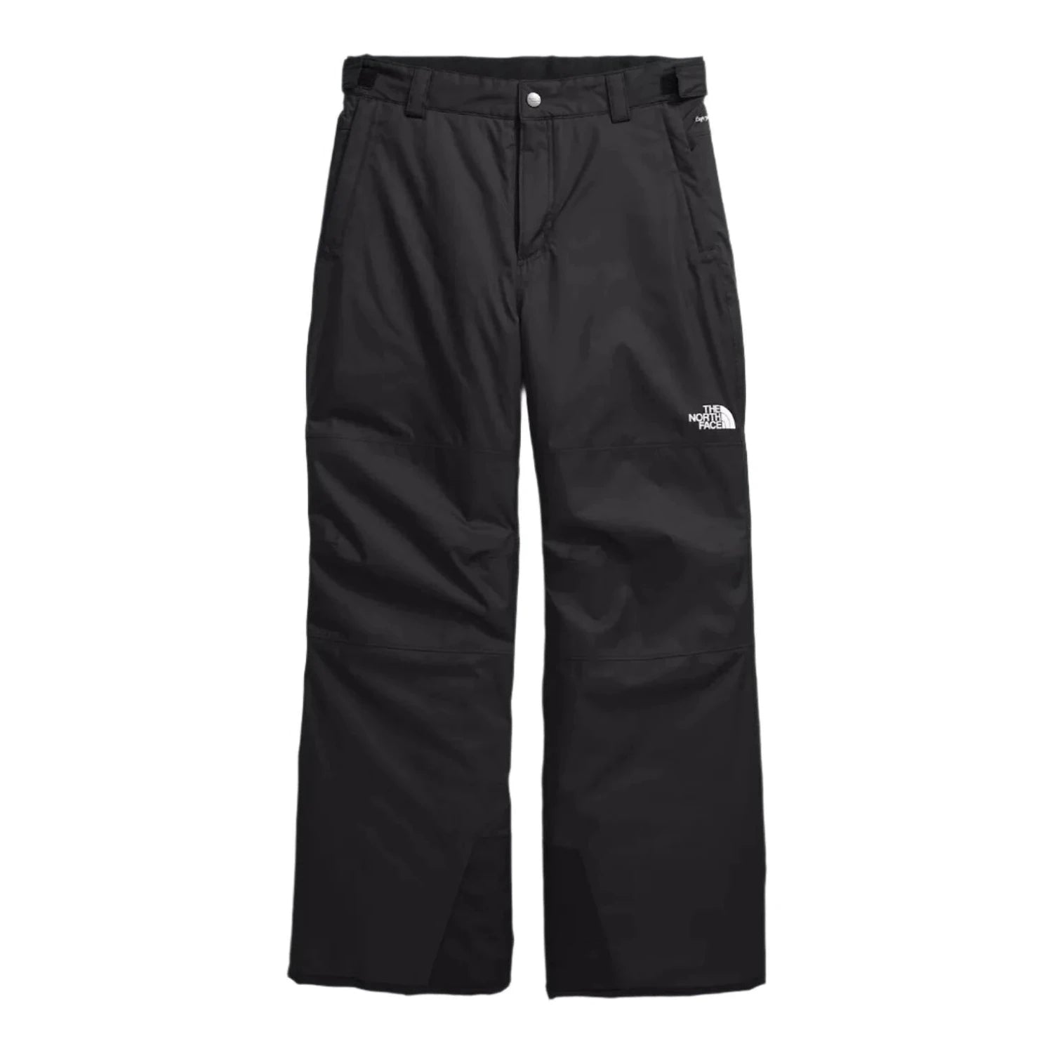 The North Face Boy’s Freedom Insulated Snow Pants in black, flat front view