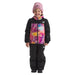 The North Face Kid’s Freedom Insulated Jacket in radiant poppy wind print, on model front