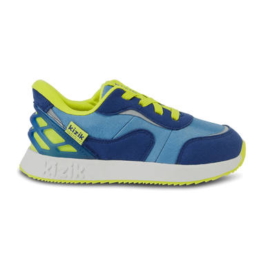 Kizik Kid's Orlando sneaker in blue jasper, side view