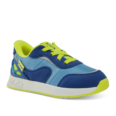 Kizik Kid's Orlando sneaker in blue jasper, side angled view
