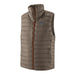 Patagonia Men's Down Sweater Vest in Marlow Brown, front view flat