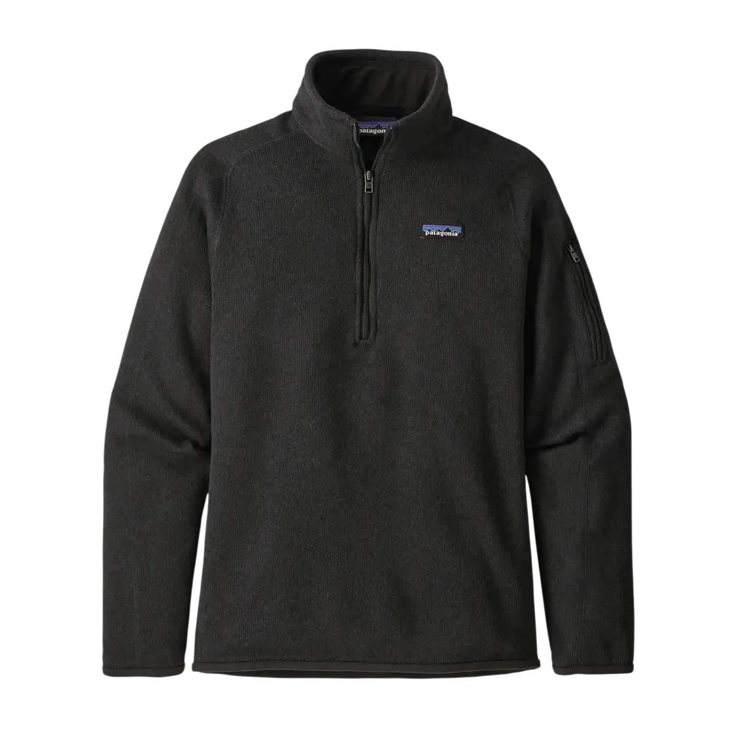 Patagonia Women's Better Sweater® 1/4-Zip Fleece in Black, front view flat