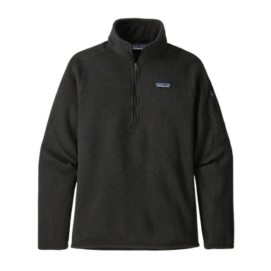 Patagonia Women's Better Sweater® 1/4-Zip Fleece in Black, front view flat