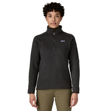Patagonia Women's Better Sweater® 1/4-Zip Fleece in Black, front view on model 