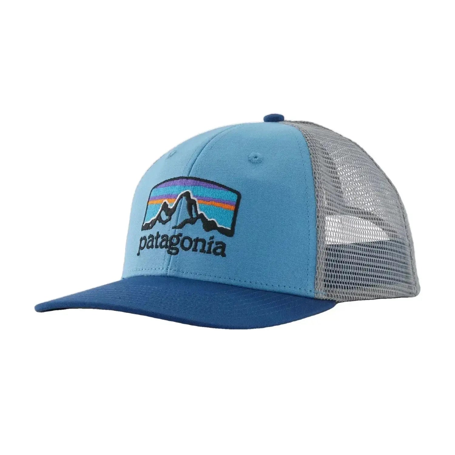Patagonia Fitz Roy Horizons Trucker Hat, Lago Blue, front view
