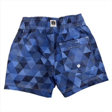 Wes & Willy K's Geometric Trunk, Blue, back view flat 