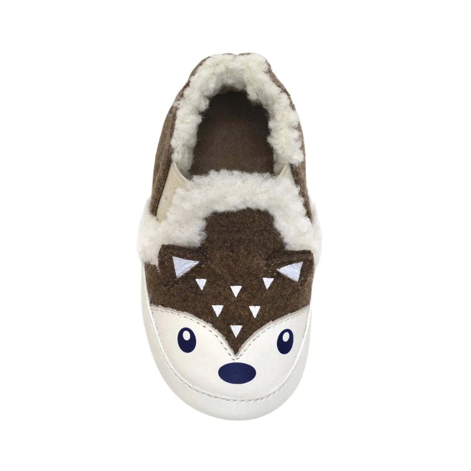 Robeez Baby Brave Fox Soft Soles in camel, top view