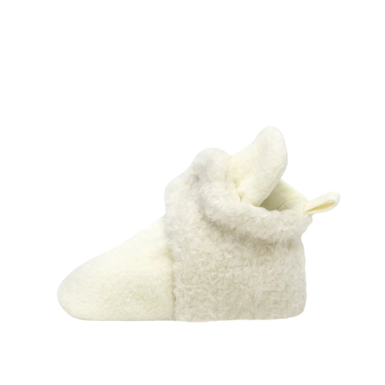 Robeez Baby Sullivan Snap Booties in ivory, inside view