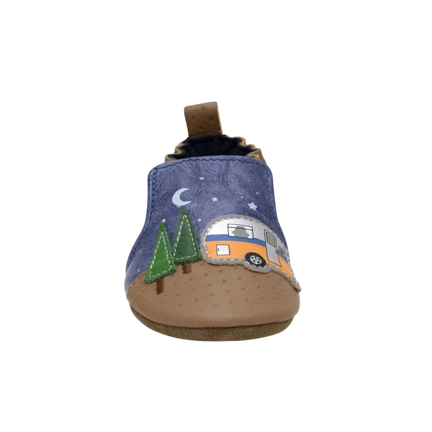 Robeez Baby Under The Stars Soft Soles in dark blue, front view